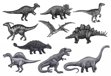 Vektör çizimi dinozorlar Icons set