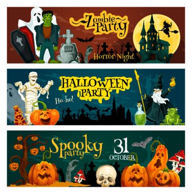 Cadılar Bayramı tatil zombi parti davetiyesi afiş