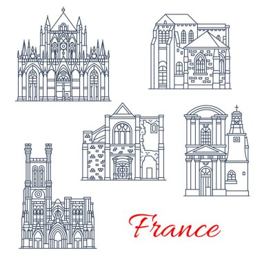 France vector landmarks facades icons of Provence clipart