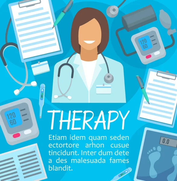 Vektor lékařskou terapii nebo meicine plakát — Stockový vektor