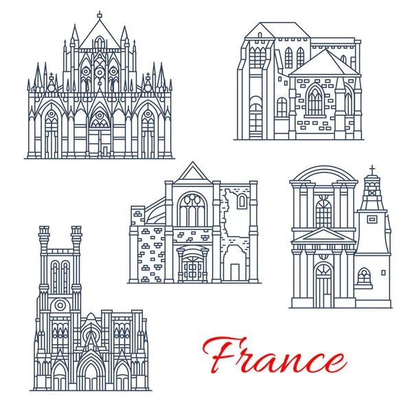 France points de repère vectoriels façades icônes de Provence — Image vectorielle