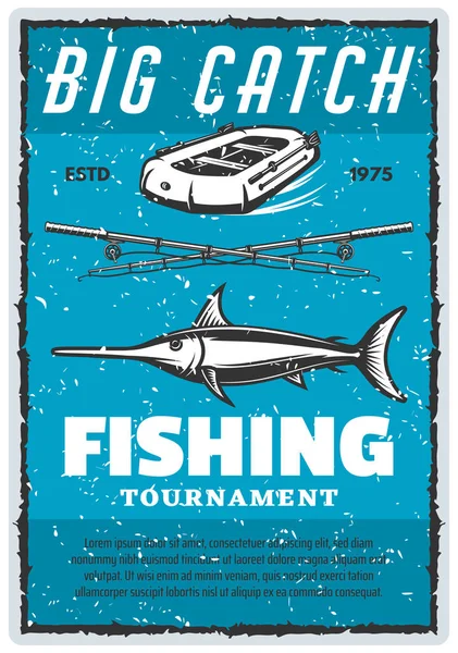 Plakat vintage wektor lub pręt marlin i fisher — Wektor stockowy