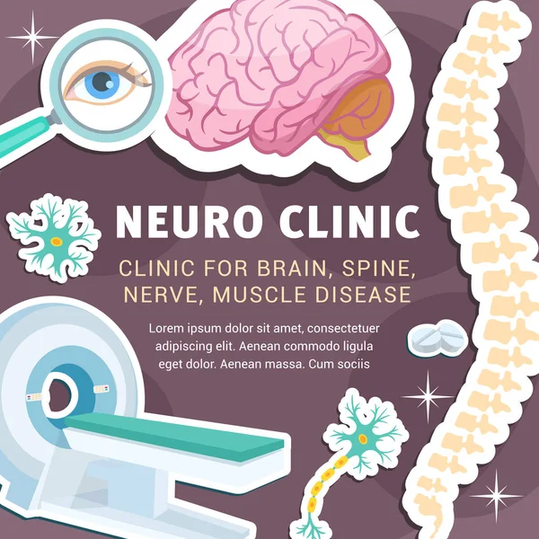 Vektor Neurologie Medizin und Klinik Poster — Stockvektor