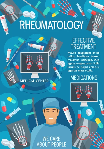 Clinique médicale de rhumatologie ou bannière d'hôpital — Image vectorielle