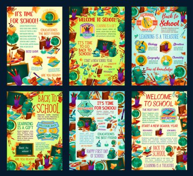 Okul vektör çalışma eğitim bilim posterler