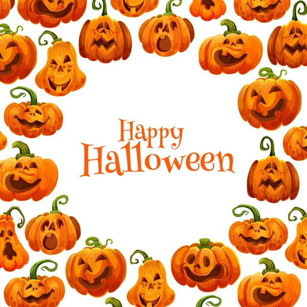 Carte de voeux Halloween citrouille de vacances d'automne — Image vectorielle