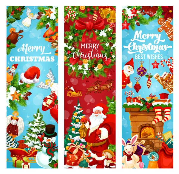 Noel ve Yılbaşı tatil tebrik afiş — Stok Vektör