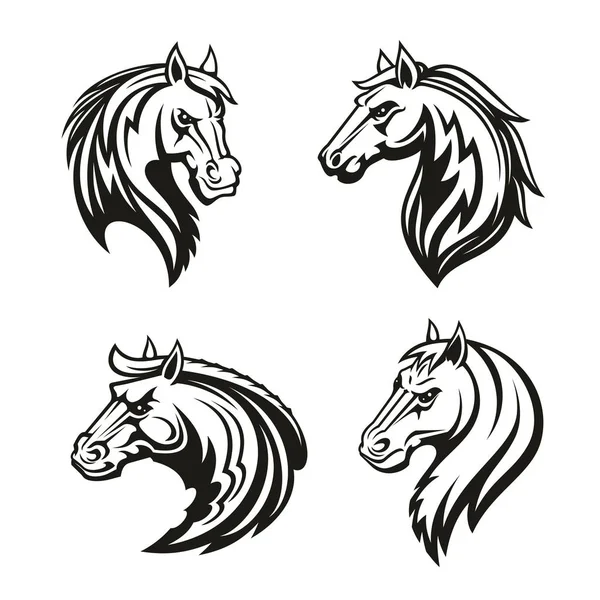 Mascotte de cheval animal tribal tatouage ou sport de course — Image vectorielle