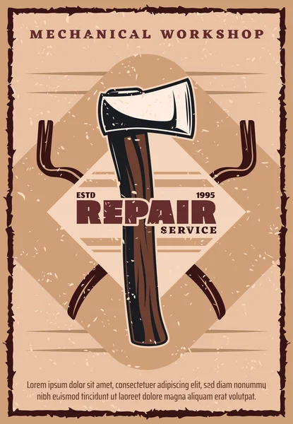 Hus reparation service vintage banner med arbetsredskap — Stock vektor