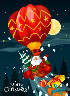 Noel Baba Noel kartı hediye hava balonunda ile