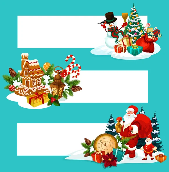 Weihnachten Urlaub Geschenk Banner mit Kopierraum — Stockvektor