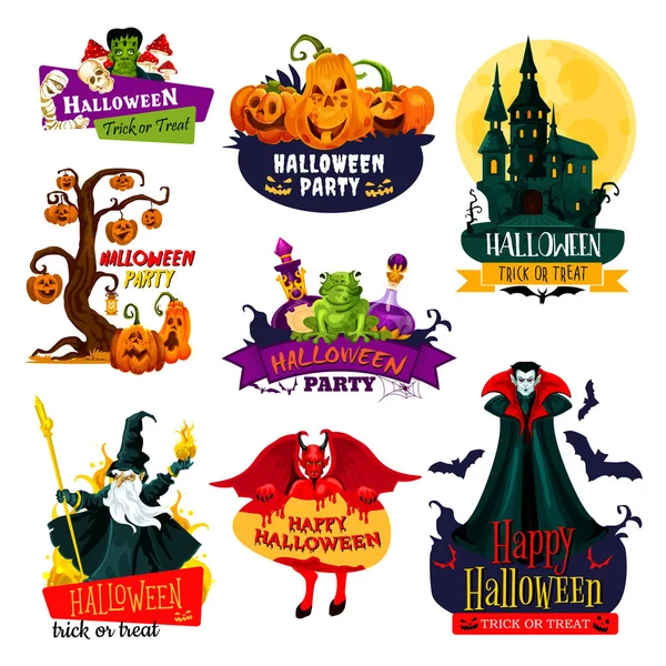 Icône monstre Halloween pour Octobre conception de vacances — Image vectorielle