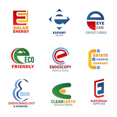 Vektör E harfinin besteleri tasarımı