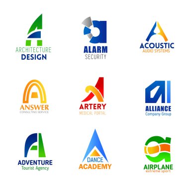 Şirket ve iş A harfi simgeler