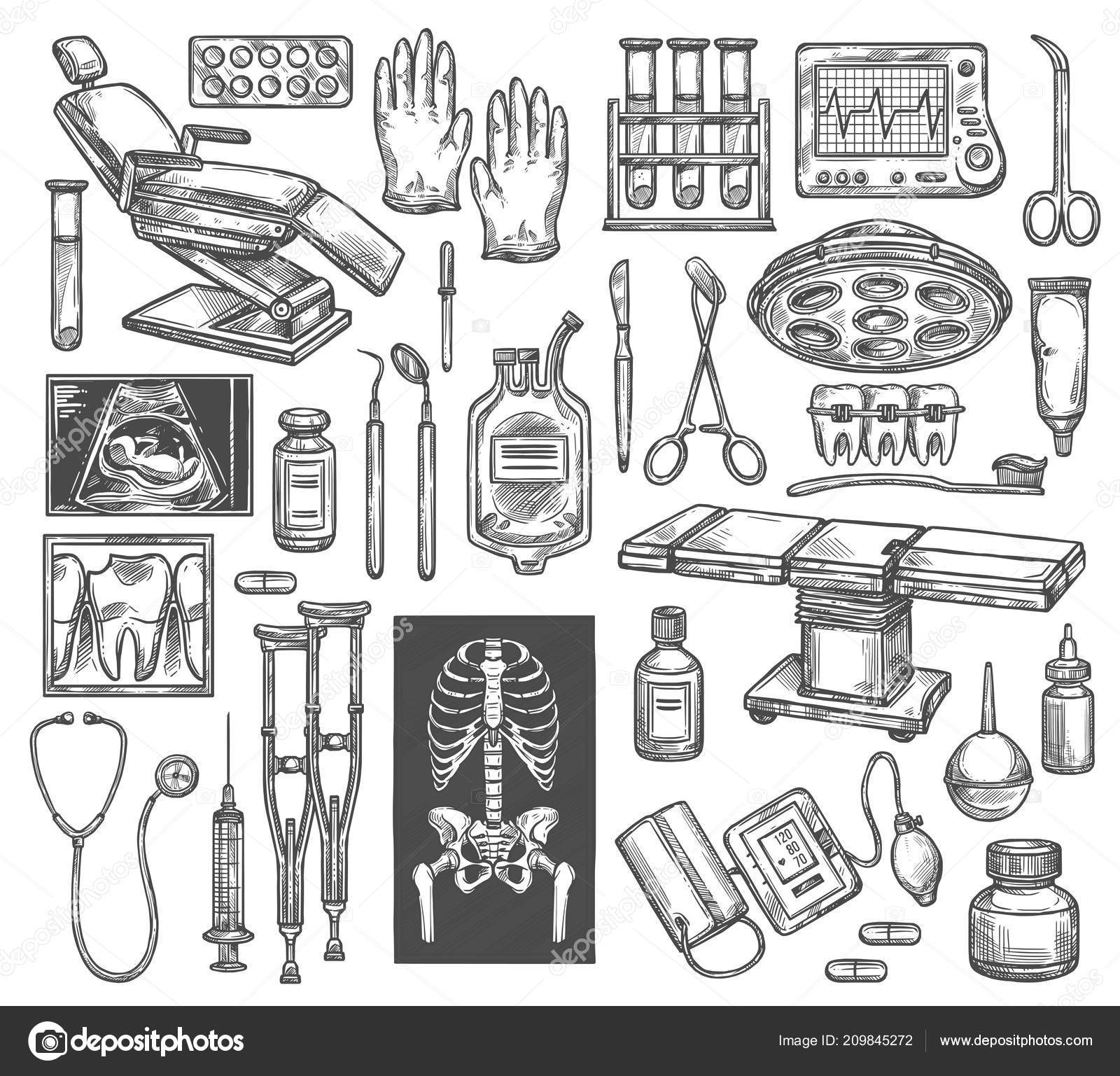 Baixar Vetor De Ícones De Equipamento E Medicina De Ferramentas De Cirurgia