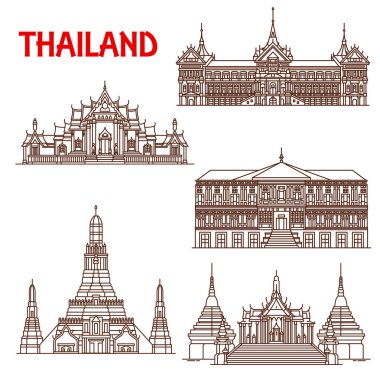 Simgeler Tayland Bangkok mimari cephe hattı