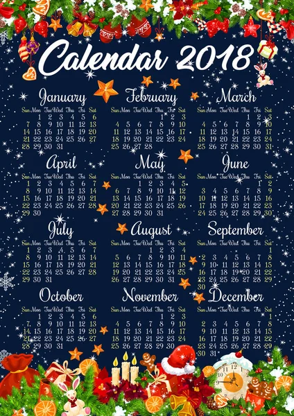 Conjunto de colección de diseño de celebración navideña de calendario Marco de Navidad de regalos y adornos de árbol — Vector de stock