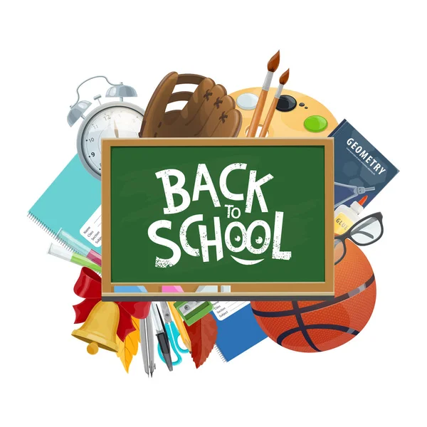 Kara tahta posteri için geri okul kırtasiye