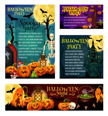 Halloween gece parti davetiyesi afiş şablon