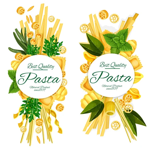 Best quality Italian pasta food vector posters — Stock Vector