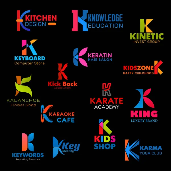 字母 K 的业务图标和公司符号 — 图库矢量图片