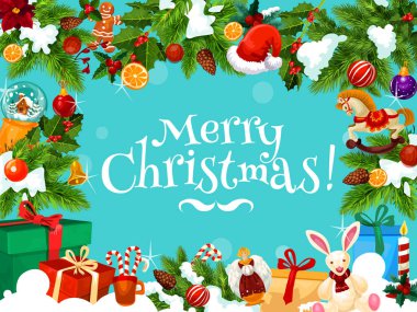 Noel hediye çerçeve tatil tasarım