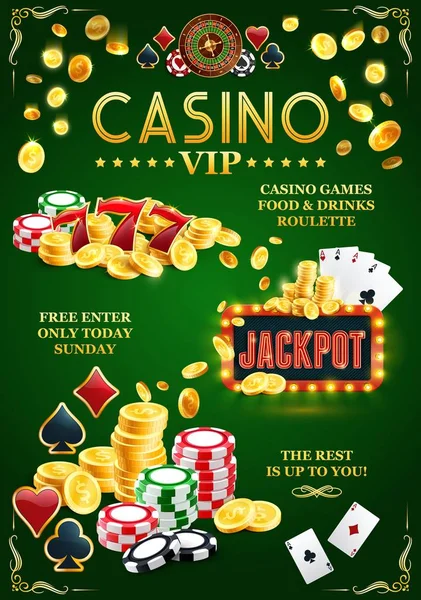 VIP casino jackpot affiche club de jeu en ligne — Image vectorielle