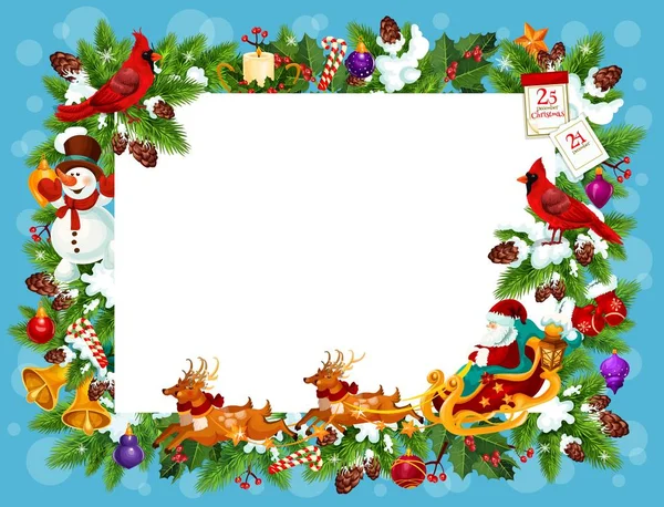 Frame voor Christmas wenskaart met lege ruimte — Stockvector