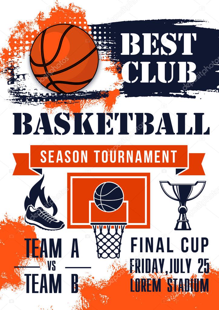 Basketball game tournament match banner