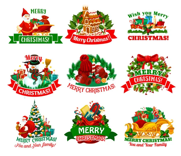 Christmas holidays festive icon for Xmas design — Stock Vector