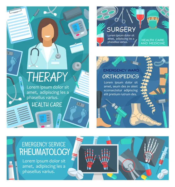 Clínica médica e terapeuta médico —  Vetores de Stock