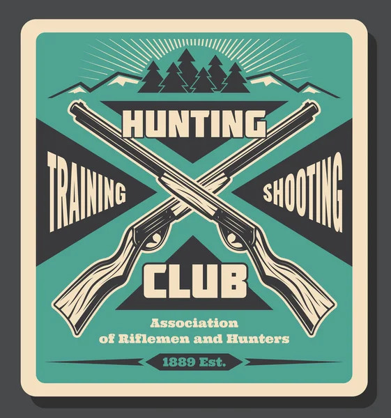 Hunting club skytte utbildning vektor affisch — Stock vektor