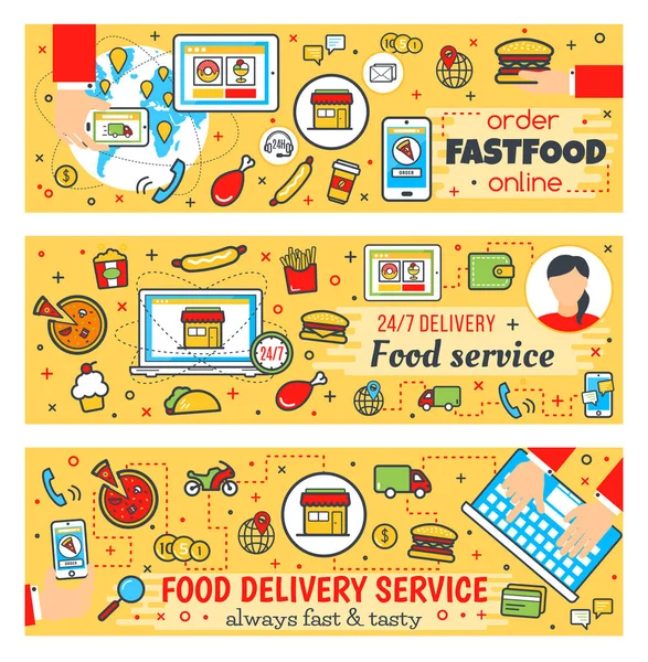 Banners vectoriales de comida rápida — Vector de stock