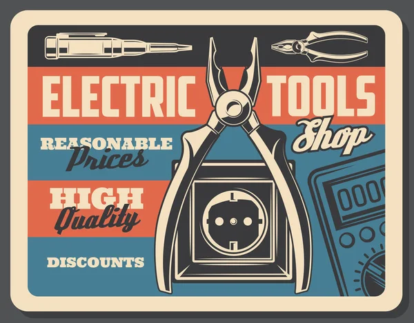 Herramientas eléctricas shopvector letrero — Archivo Imágenes Vectoriales