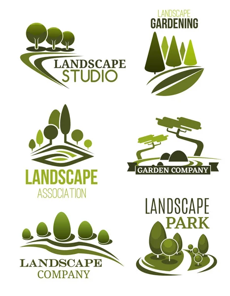 Krajobraz projektowania ikon z zielenią — Wektor stockowy