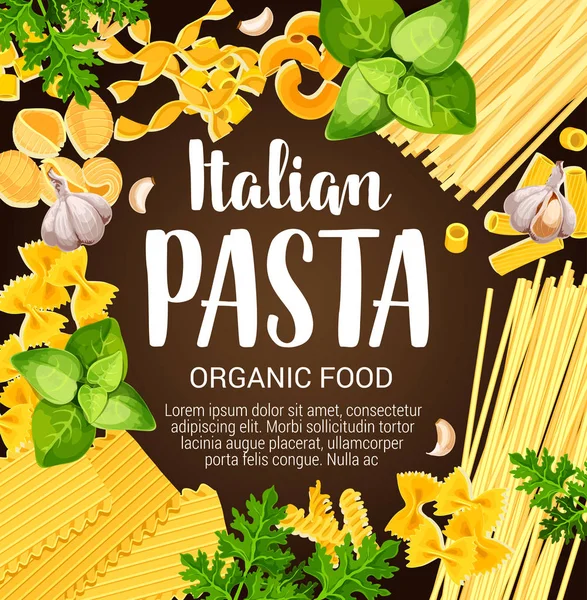 Ιταλικά ζυμαρικά με βότανα και μπαχαρικά — Διανυσματικό Αρχείο
