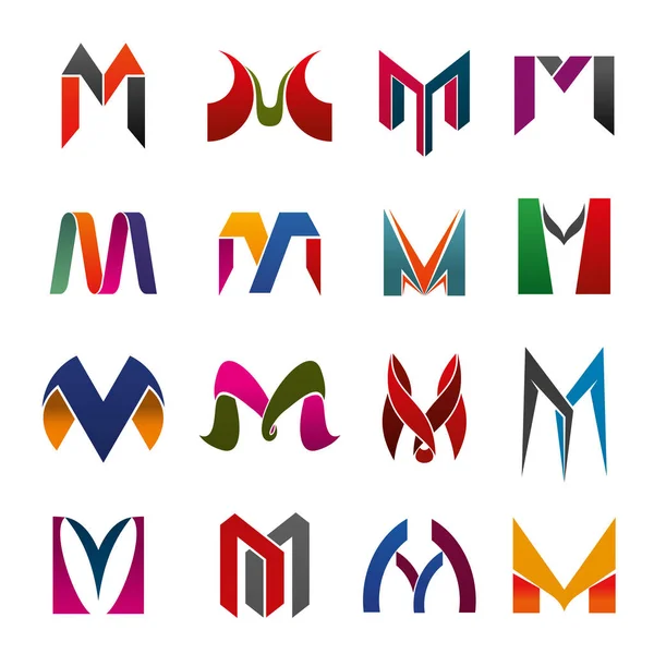 Leter M εικονίδια και σύμβολα — Διανυσματικό Αρχείο