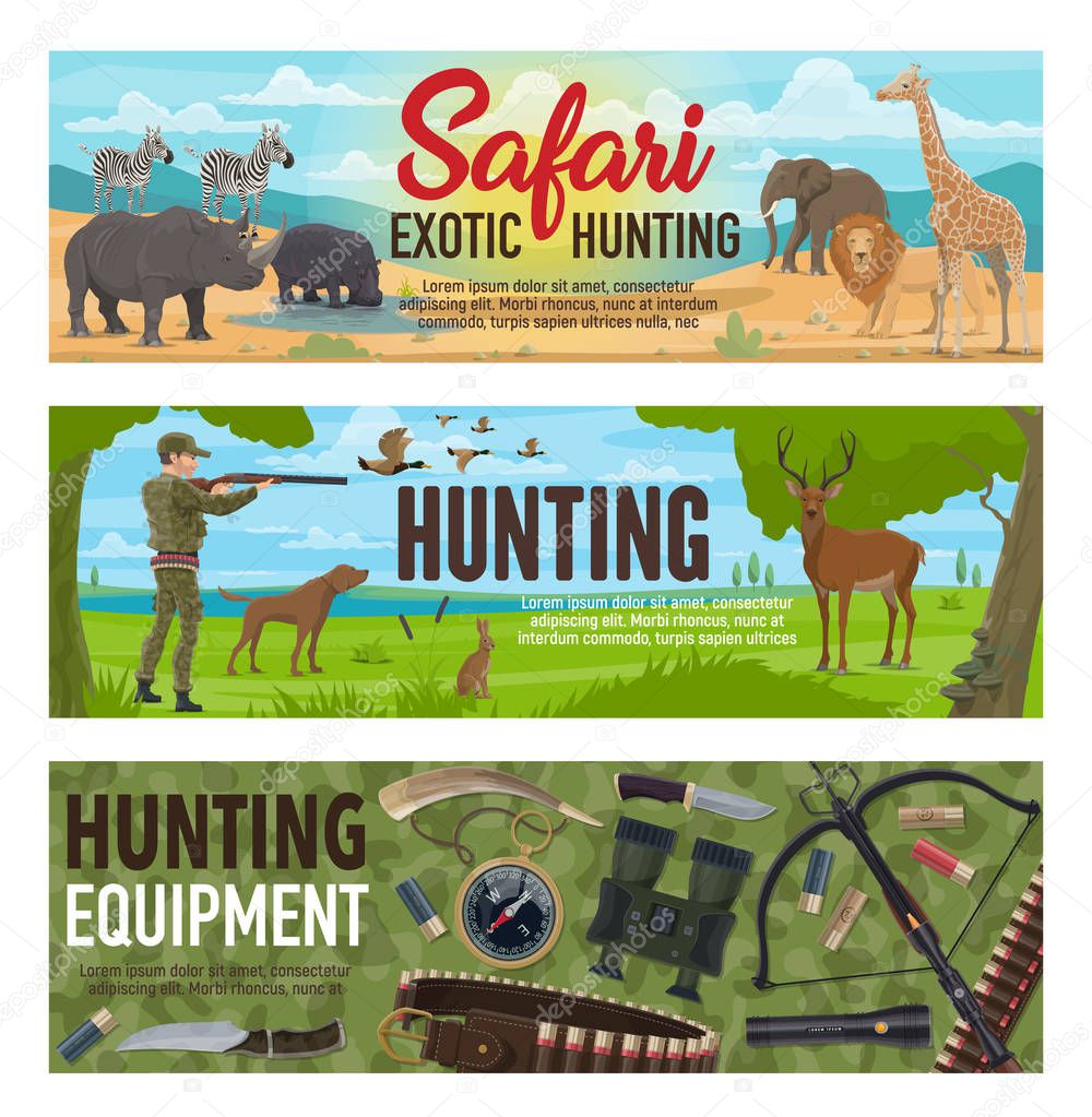 African safari and forest hunting sport