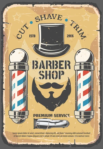 Corte de barbear, serviços de guarnição no salão de barbearia — Vetor de Stock