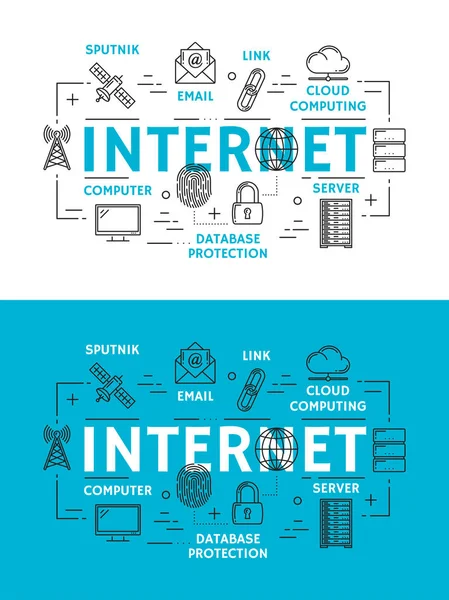 Internet web elements and devices — Stock Vector