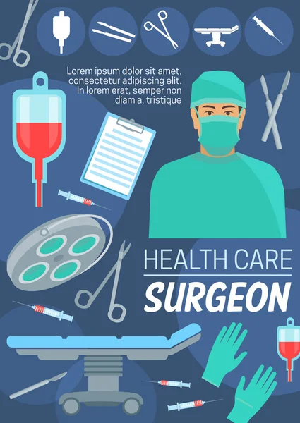 Health care and surgeon doctor — Stock Vector