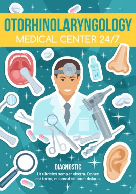 Otorhinolaryngology klinik ve Doktor, vektör