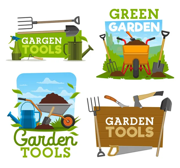 园艺工具图标和符号 — 图库矢量图片