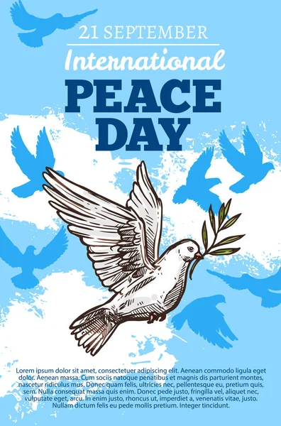 Международный день мира, белый голубь — стоковый вектор