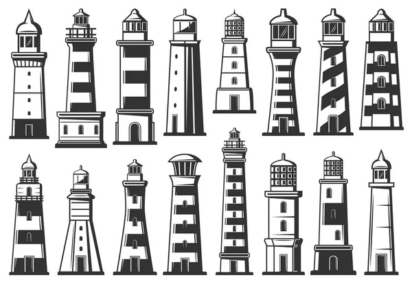 灯塔, 海洋信标矢量图标 — 图库矢量图片
