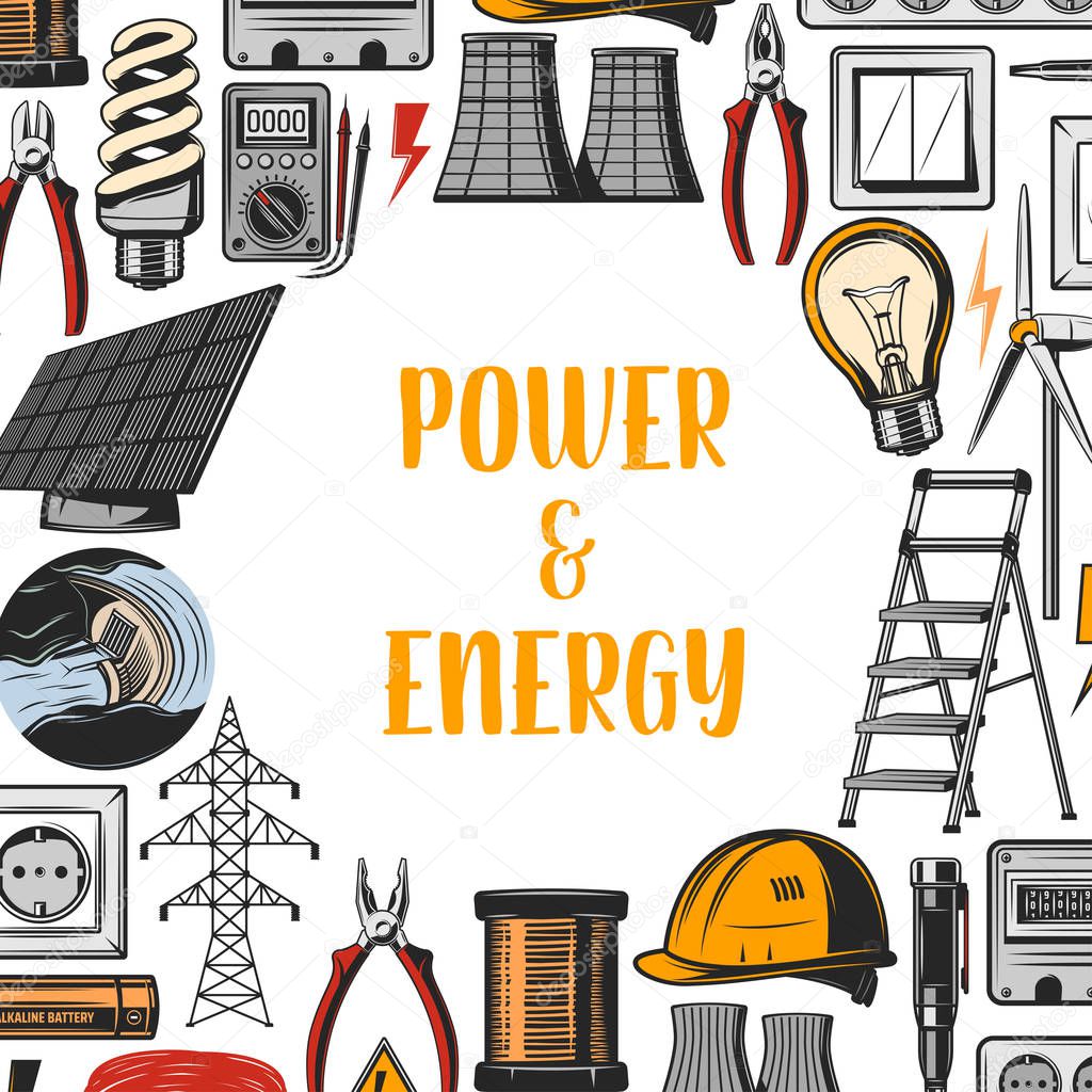 Power energy, industrial electricity vector