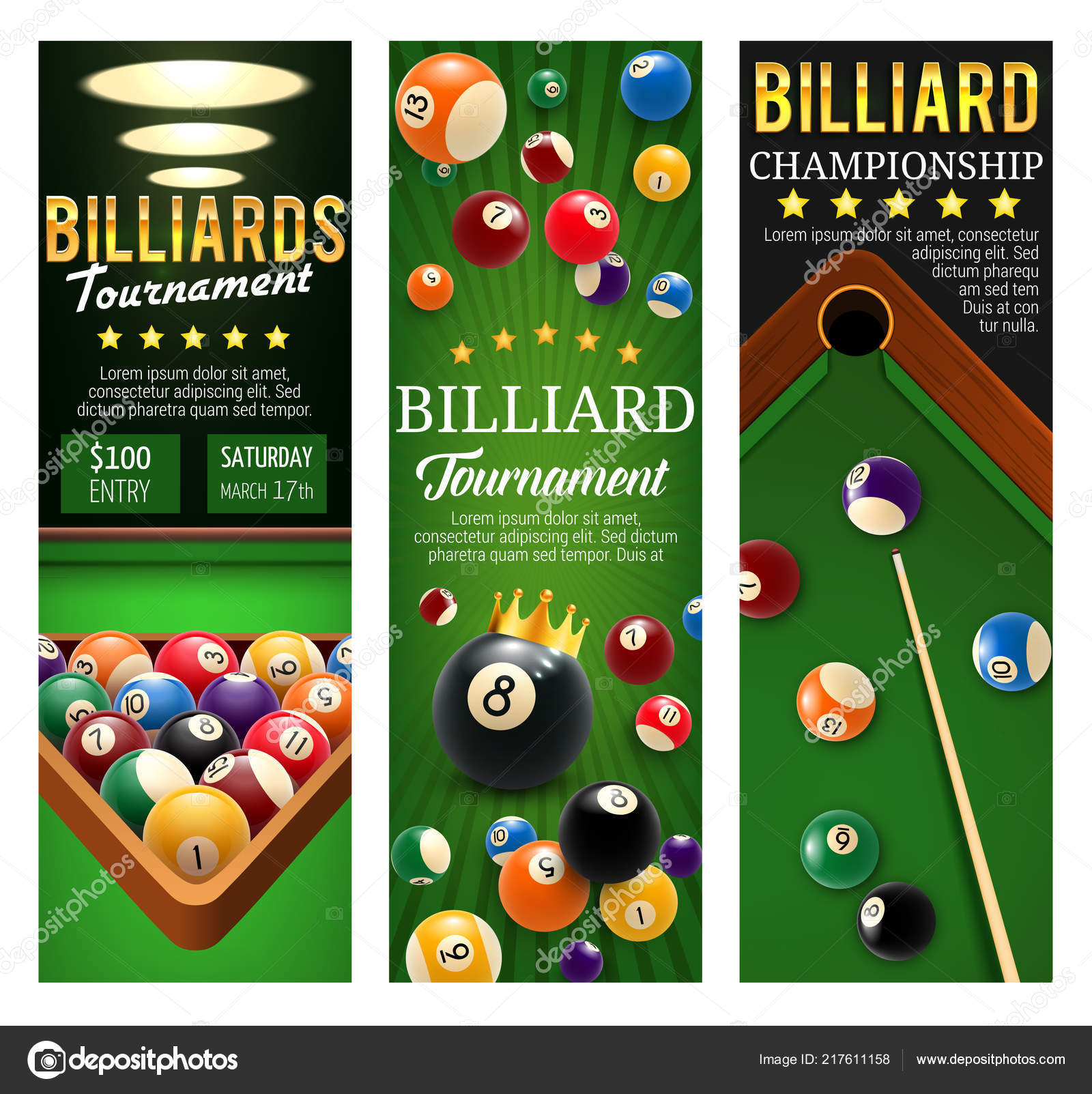 pool billiards league tournament flyer Template