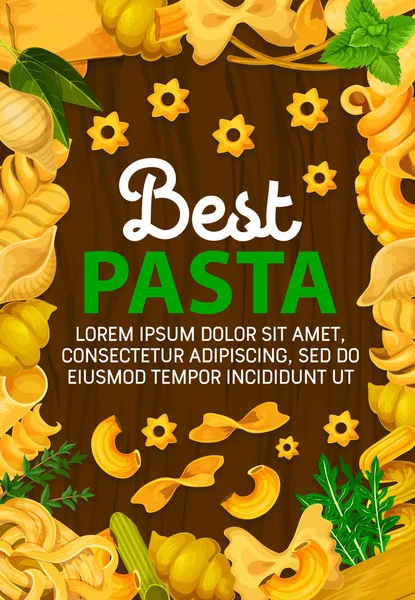 Kruiderijen kruiden en Italiaanse pasta — Stockvector