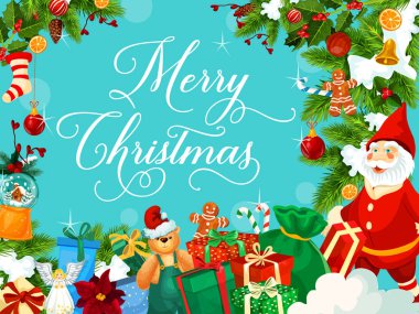 Noel Baba, Noel hediye ve yeni yıl garland kartı