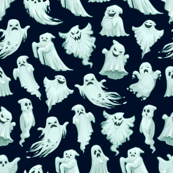 Halloween ghost mönster, semester kortdesign — Stock vektor